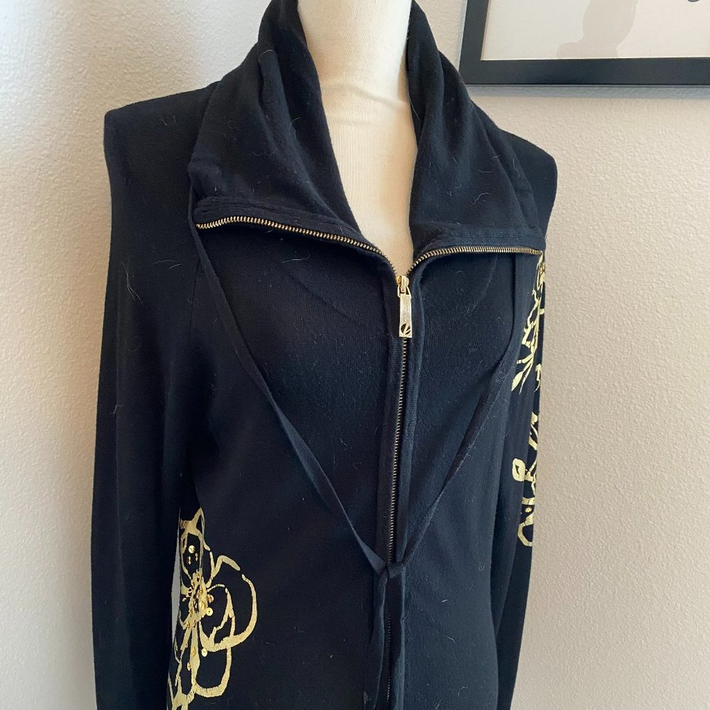 Cache Zip Front Sweater Jacket